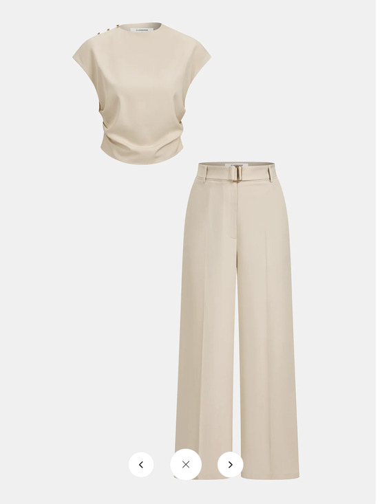 Commense Pants - Copied - NWT Commense Sleeveless Ruched Top & Wide-Leg Pants Set Sz L
